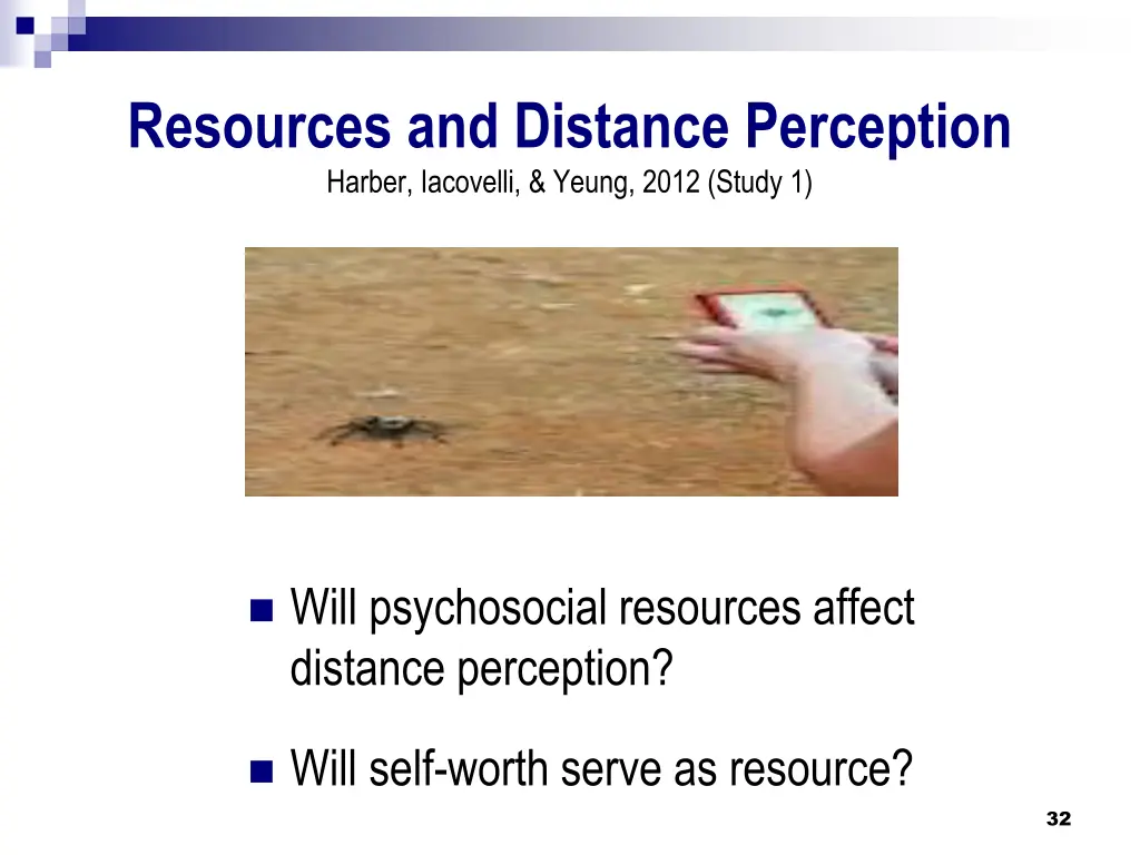 resources and distance perception harber