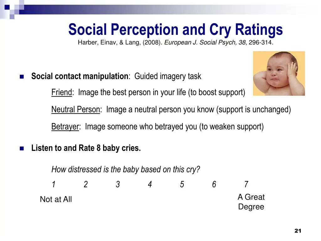 social perception and cry ratings harber einav