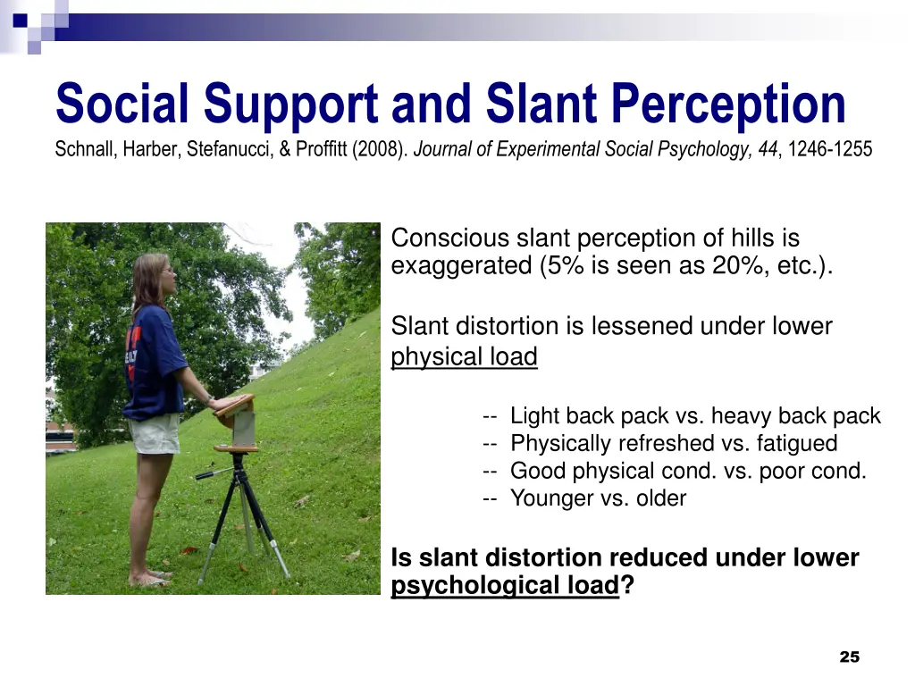 social support and slant perception schnall