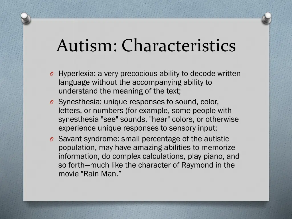 autism characteristics 4