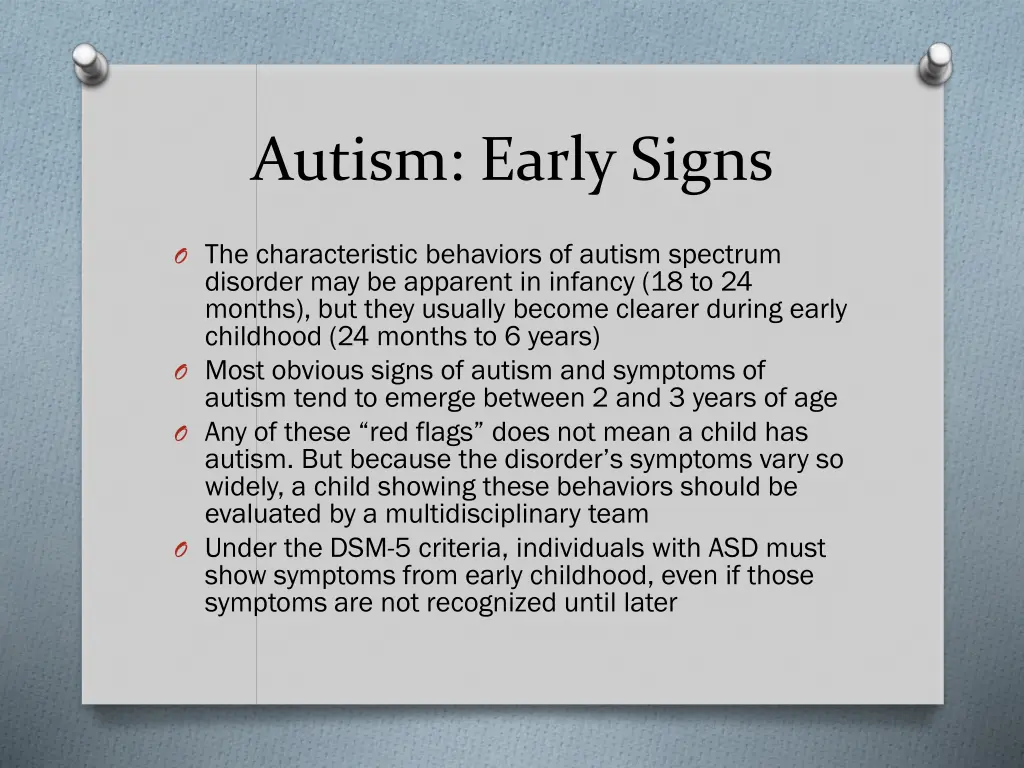 autism early signs