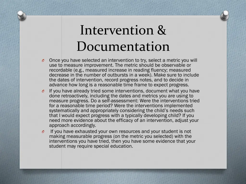 intervention documentation 1