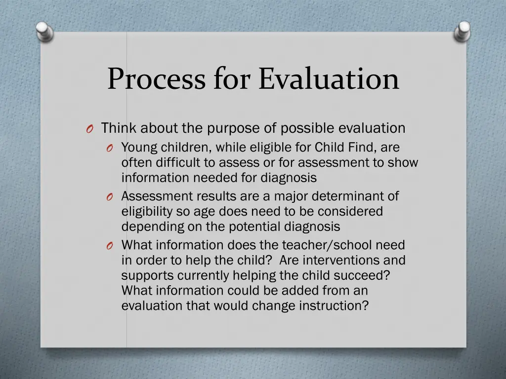 process for evaluation 1