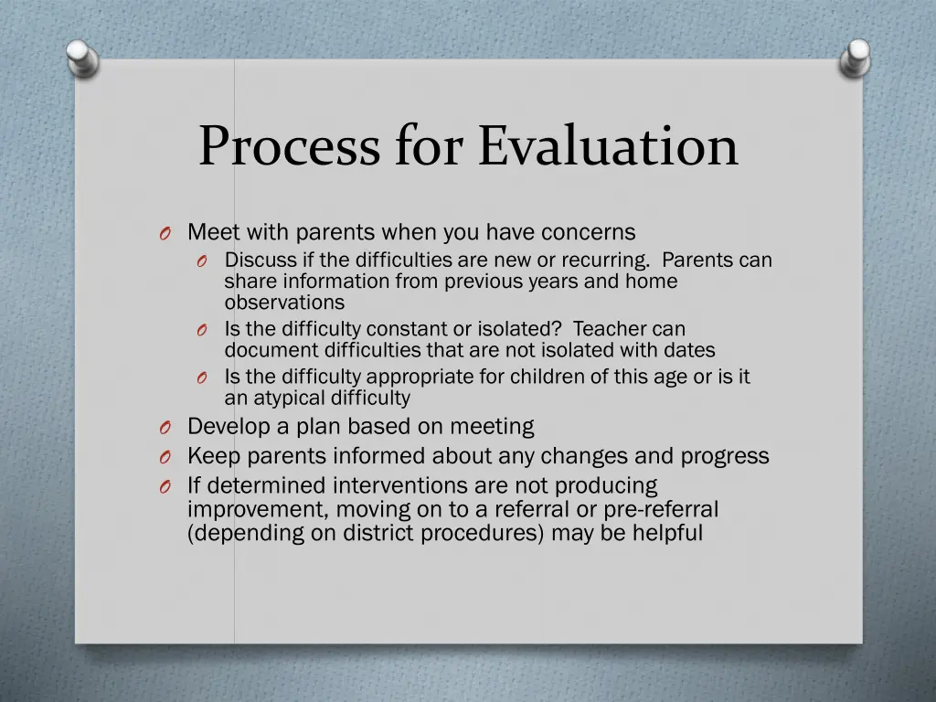 process for evaluation 2