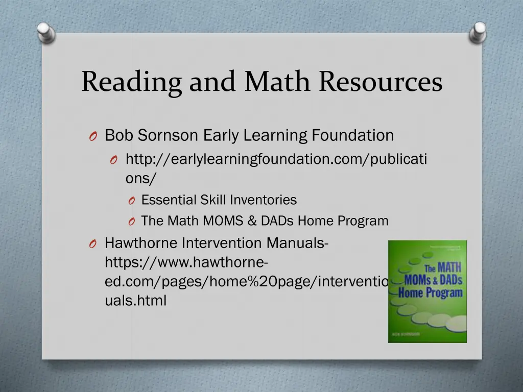 reading and math resources 1