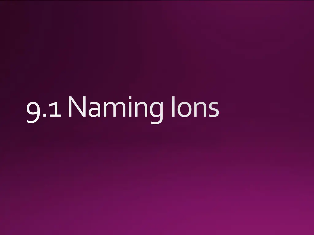 9 1 naming ions