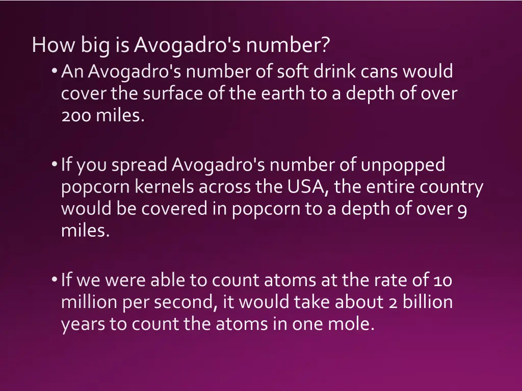 how big is avogadro s number an avogadro s number