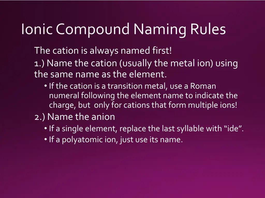 ionic compound naming rules