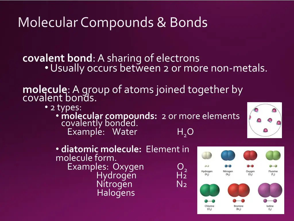 molecular compounds bonds