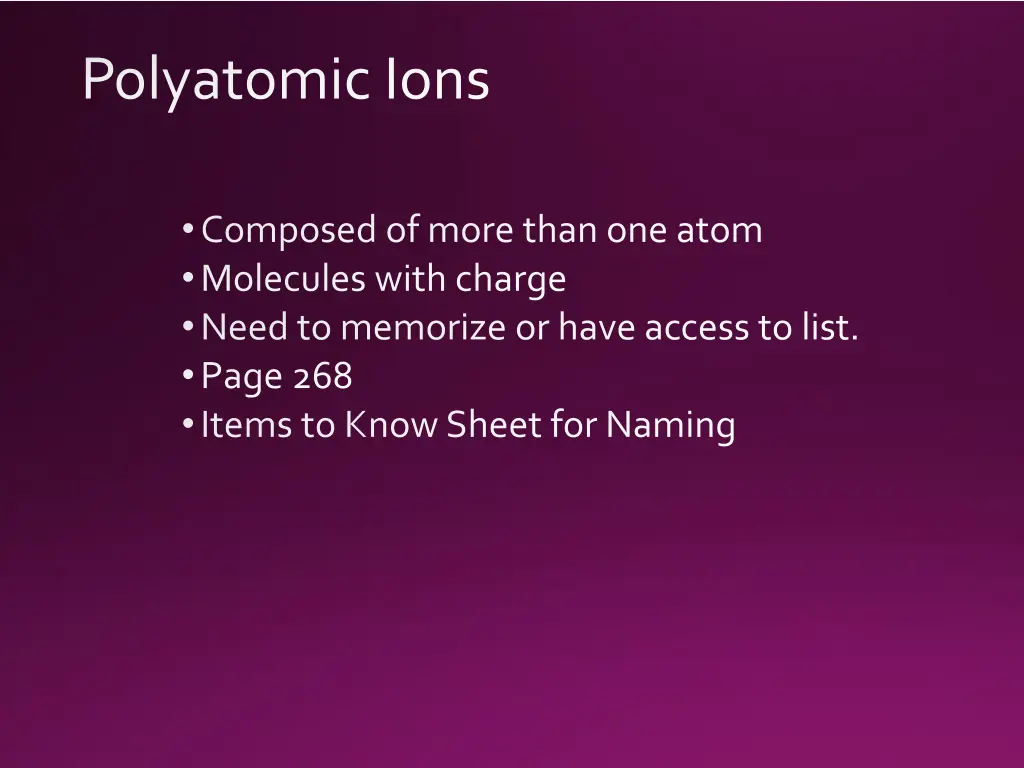 polyatomic ions