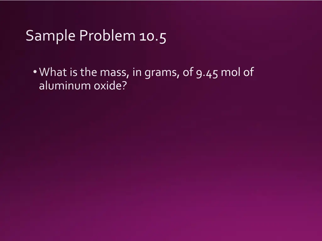 sample problem 10 5