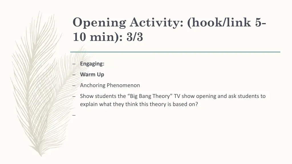 opening activity hook link 5 10 min 3 3