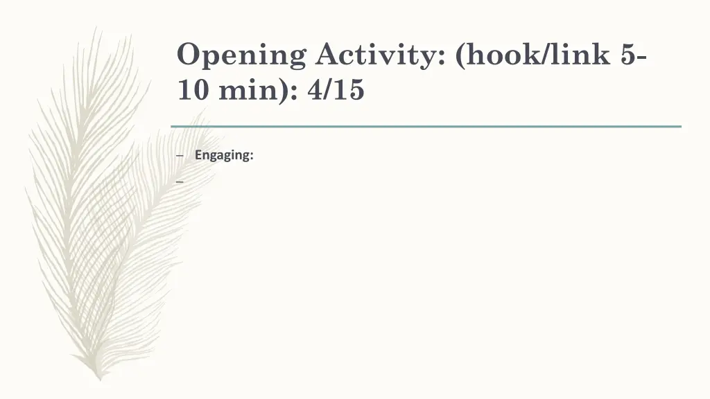 opening activity hook link 5 10 min 4 15