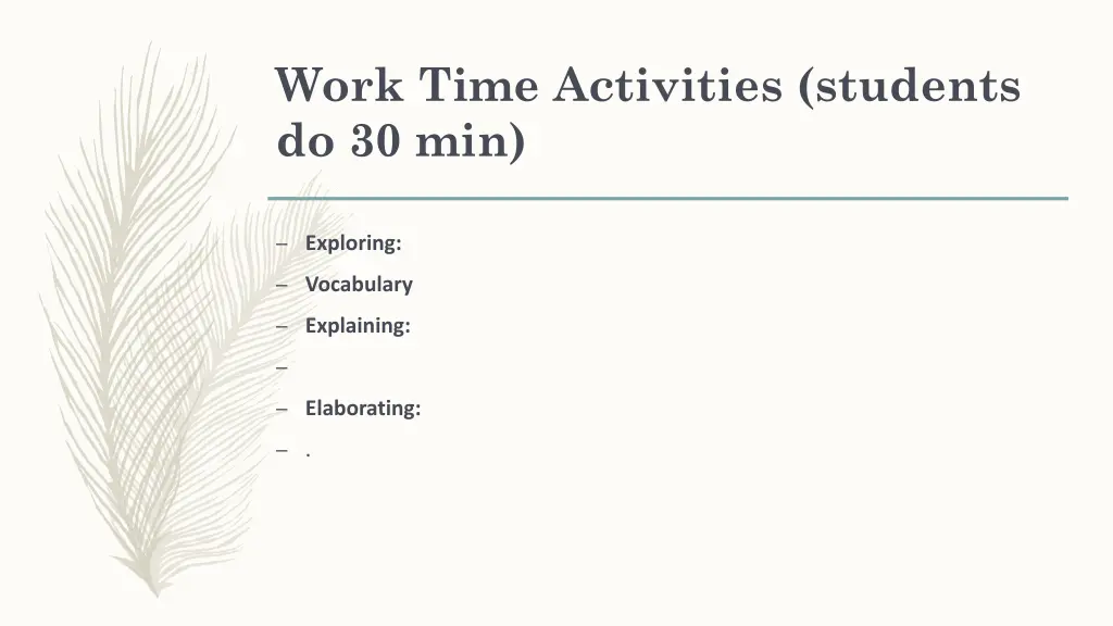 work time activities students do 30 min 4