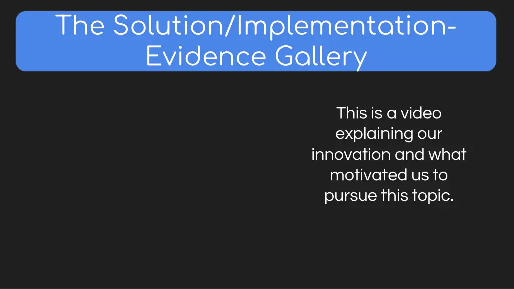 the solution implementation evidence gallery