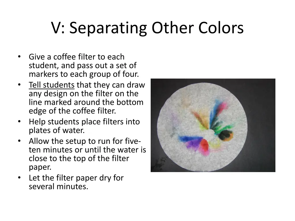 v separating other colors