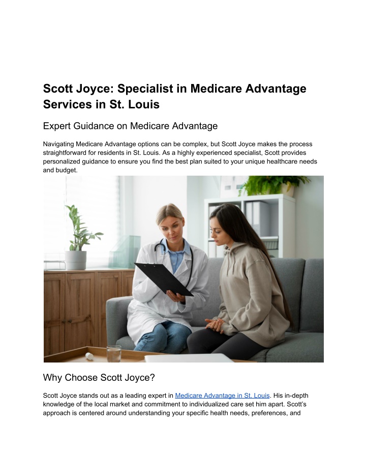 scott joyce specialist in medicare advantage