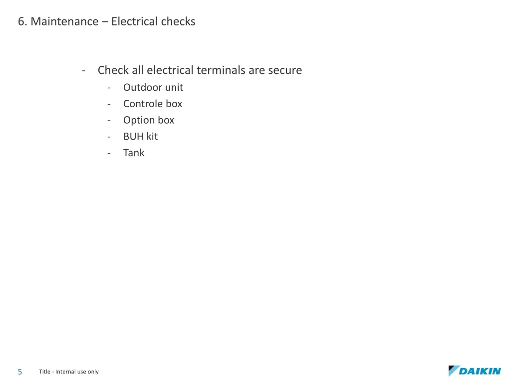 6 maintenance electrical checks