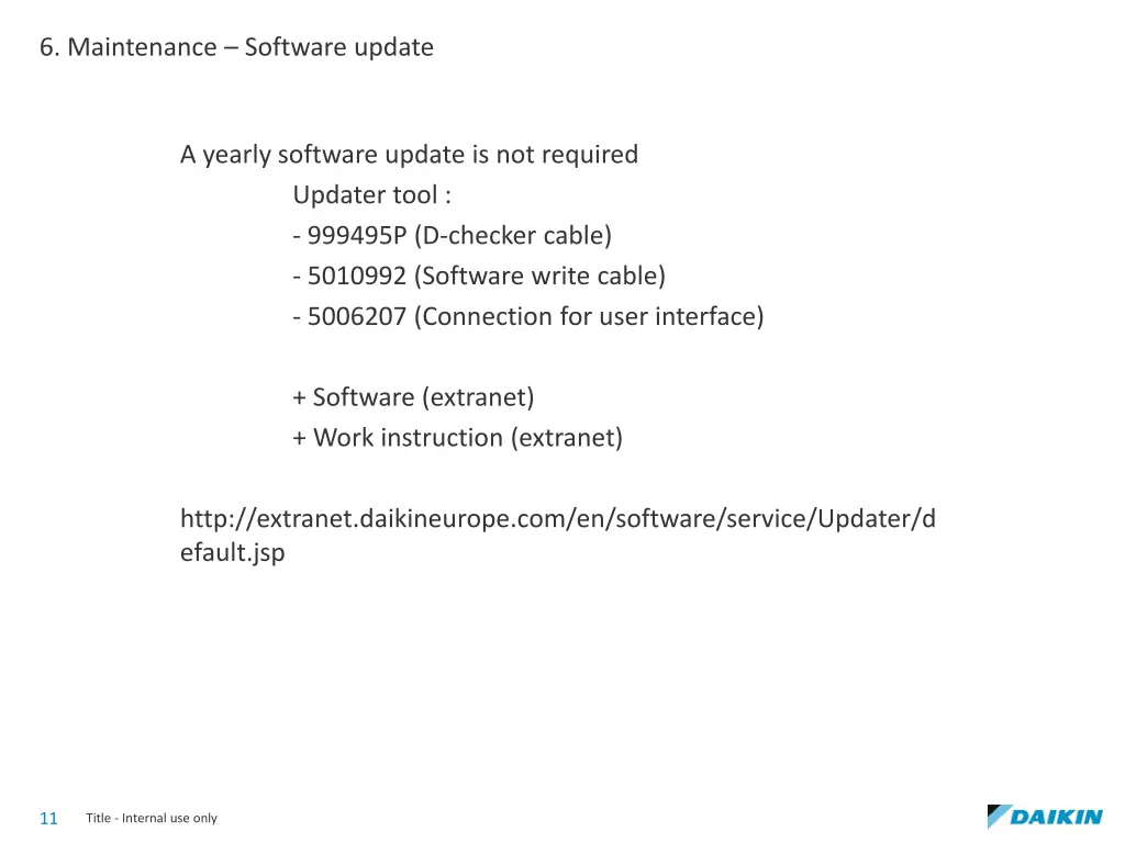 6 maintenance software update