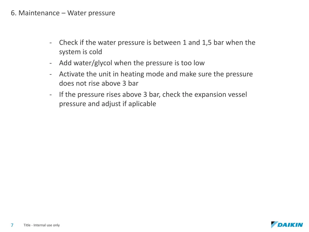 6 maintenance water pressure