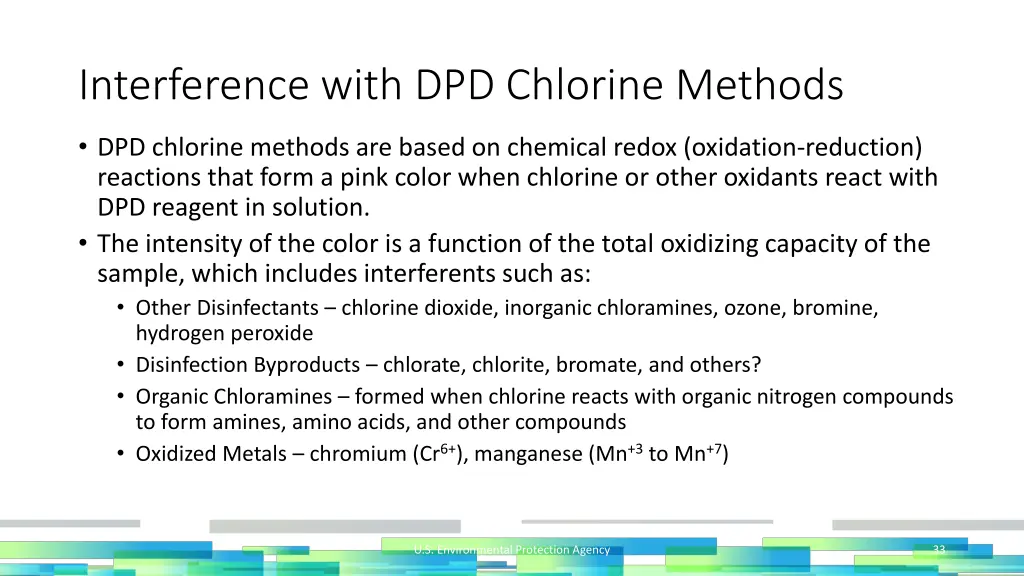 interference with dpd chlorine methods