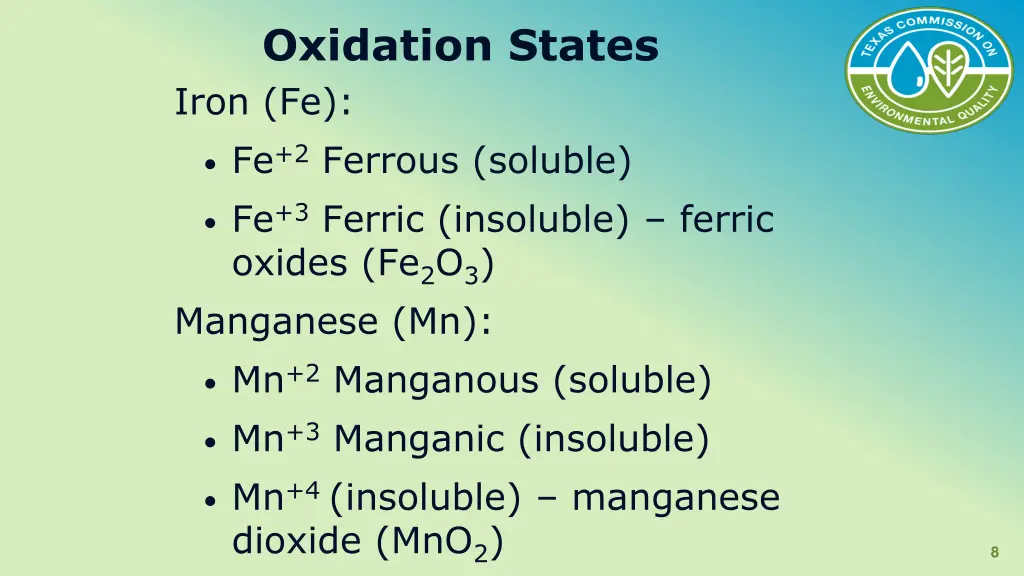 oxidation states iron fe