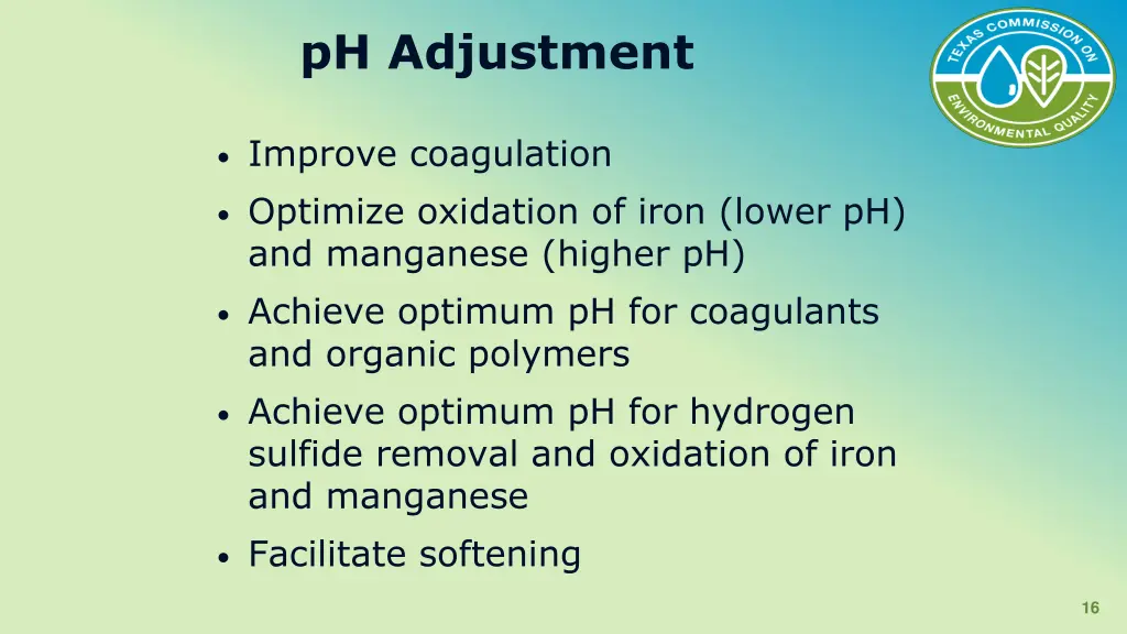 ph adjustment