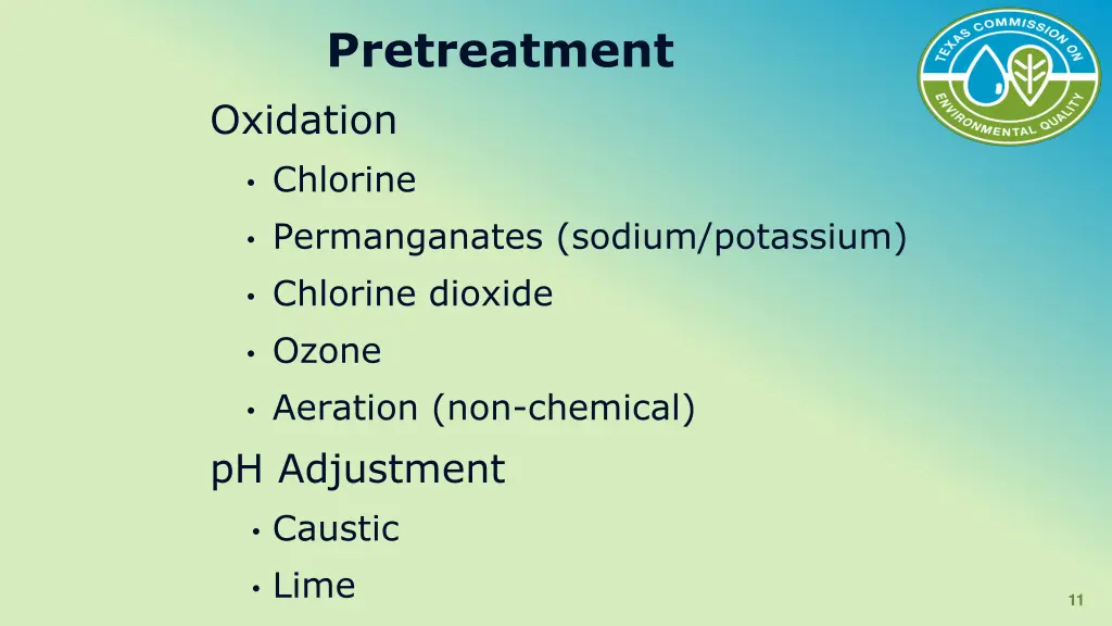 pretreatment oxidation