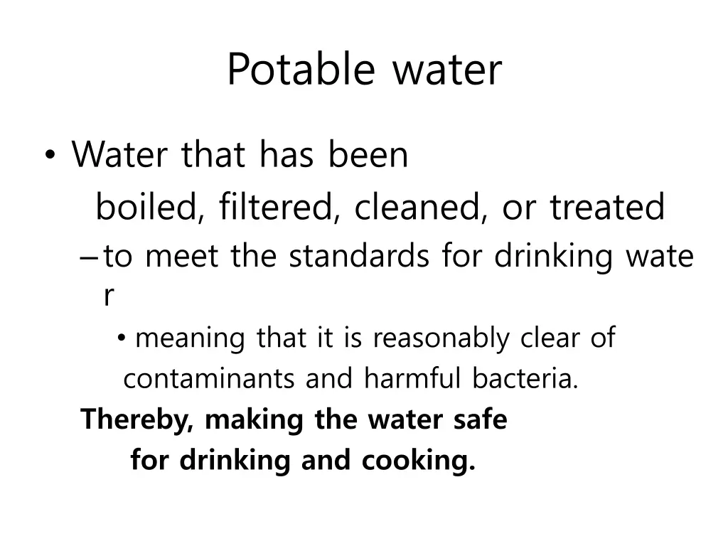 potable water