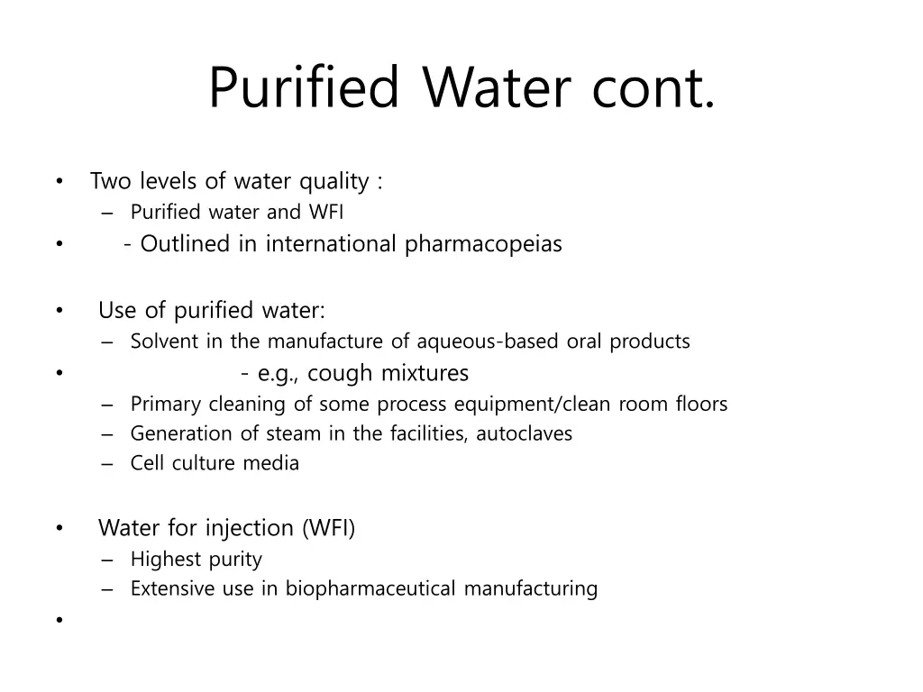 purified water cont