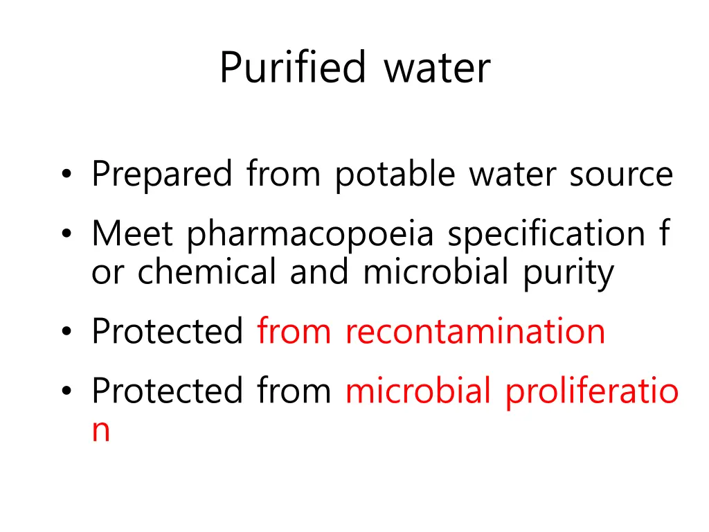 purified water