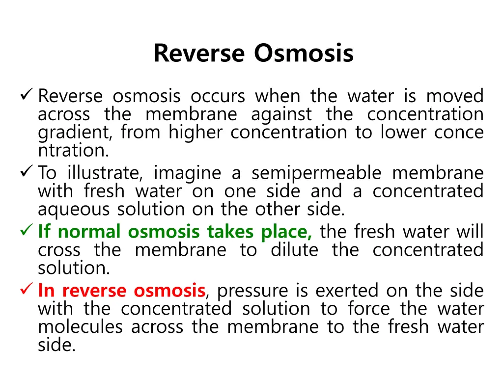 reverse osmosis