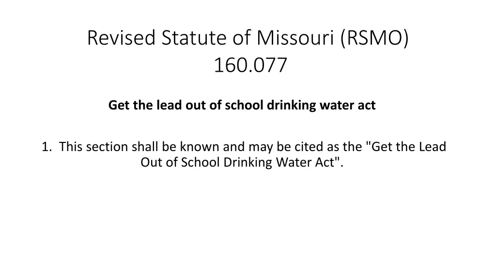 revised statute of missouri rsmo 160 077