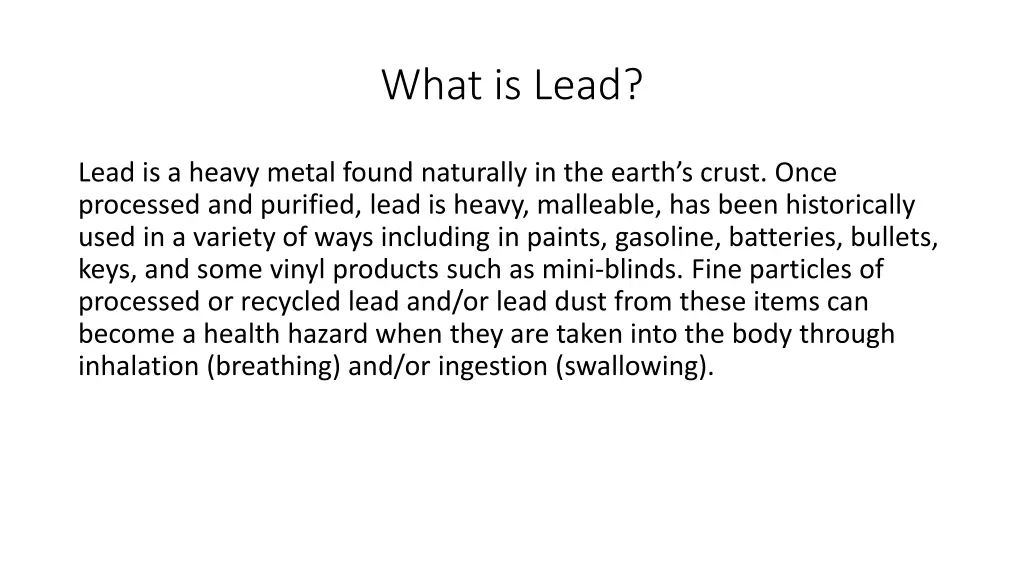 what is lead