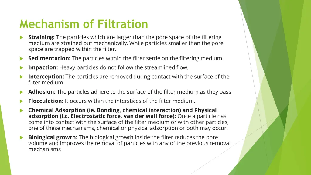 mechanism of filtration