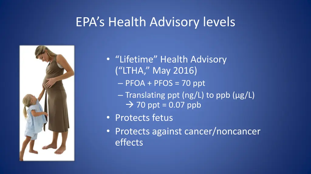 epa s health advisory levels