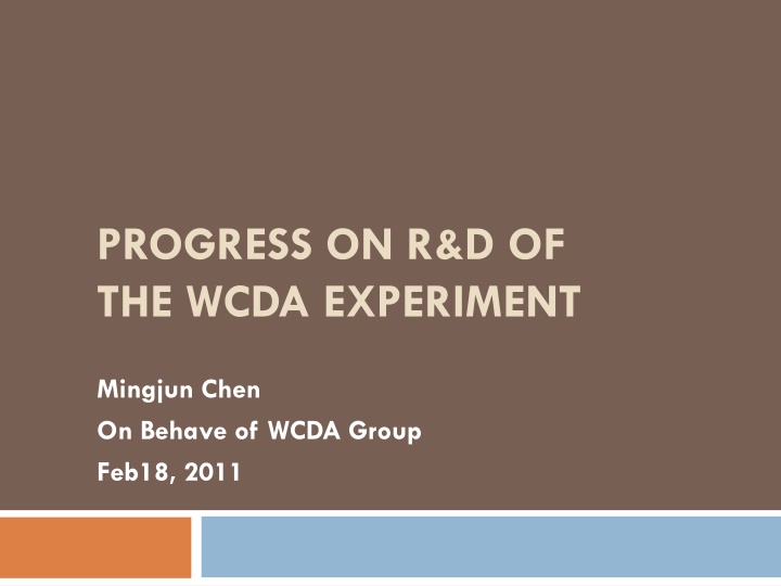 progress on r d of the wcda experiment