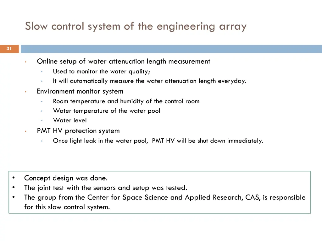 slow control system of the engineering array