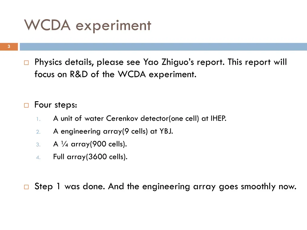 wcda experiment