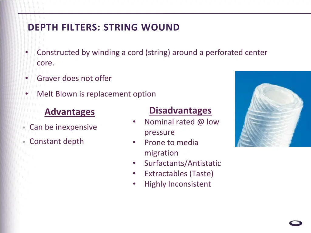 depth filters string wound