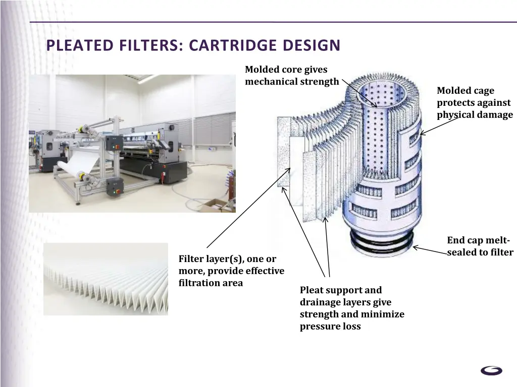 pleated filters cartridge design