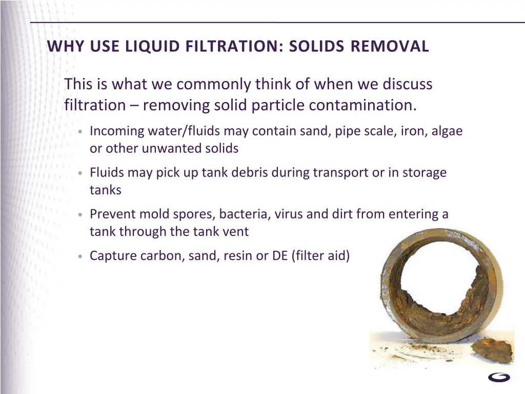 why use liquid filtration solids removal