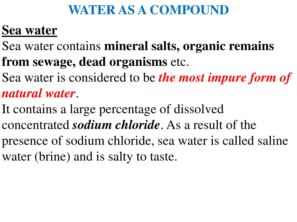 water as a compound 1