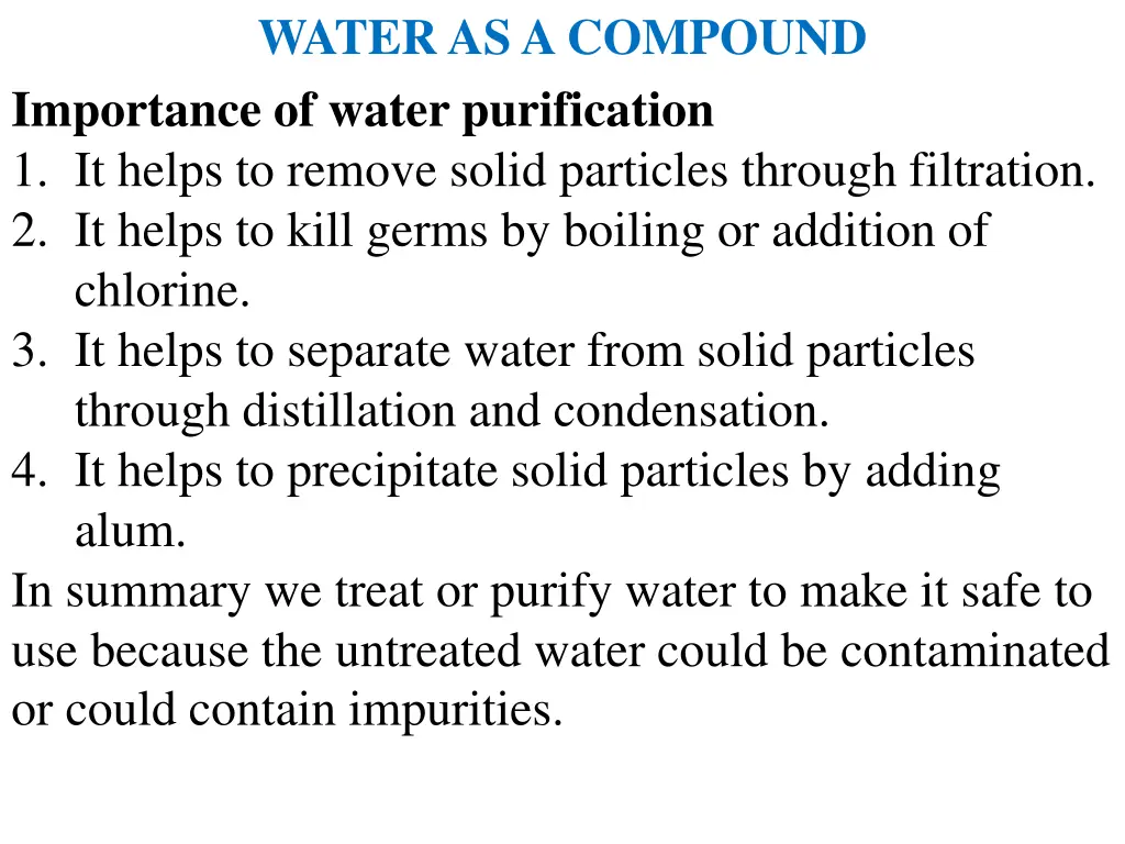 water as a compound importance of water