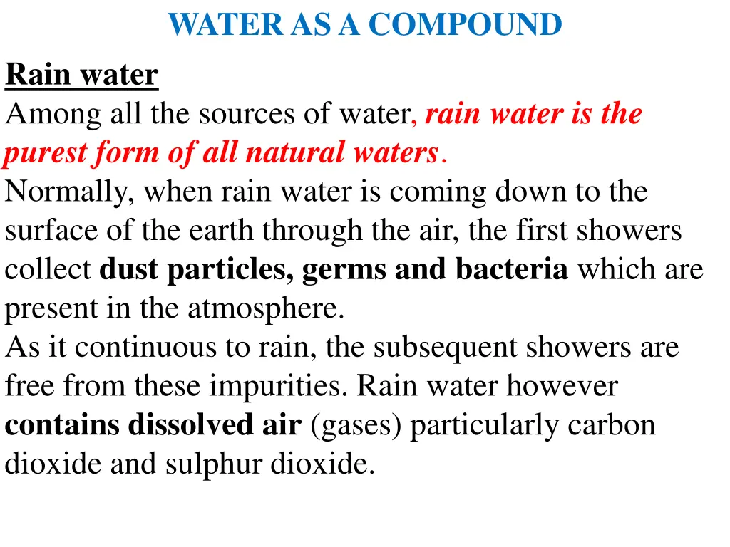 water as a compound