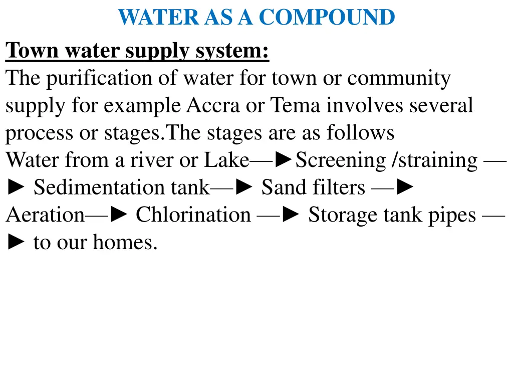 water as a compound town water supply system