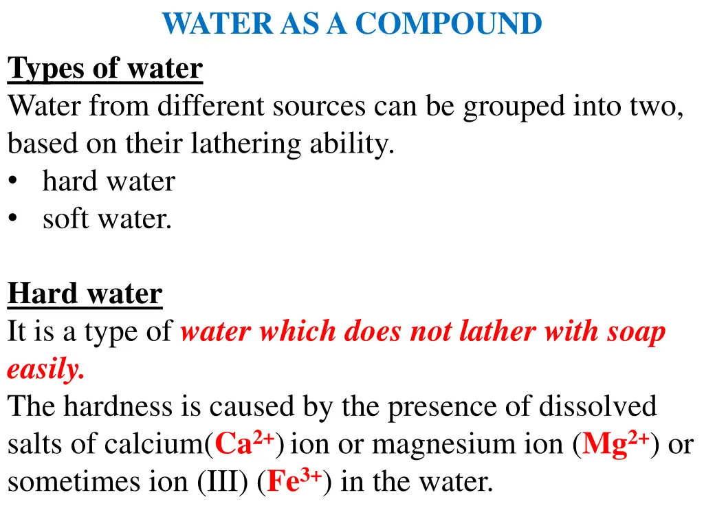 water as a compound types of water water from