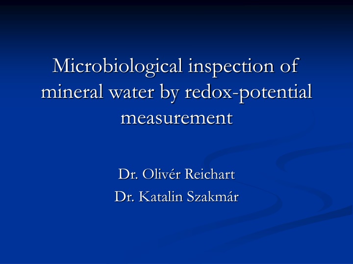 microbiological inspection of mineral water