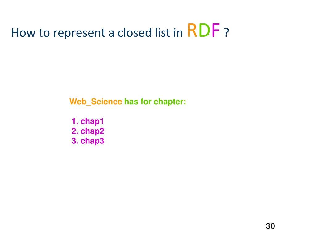 how to represent a closed list in rdf