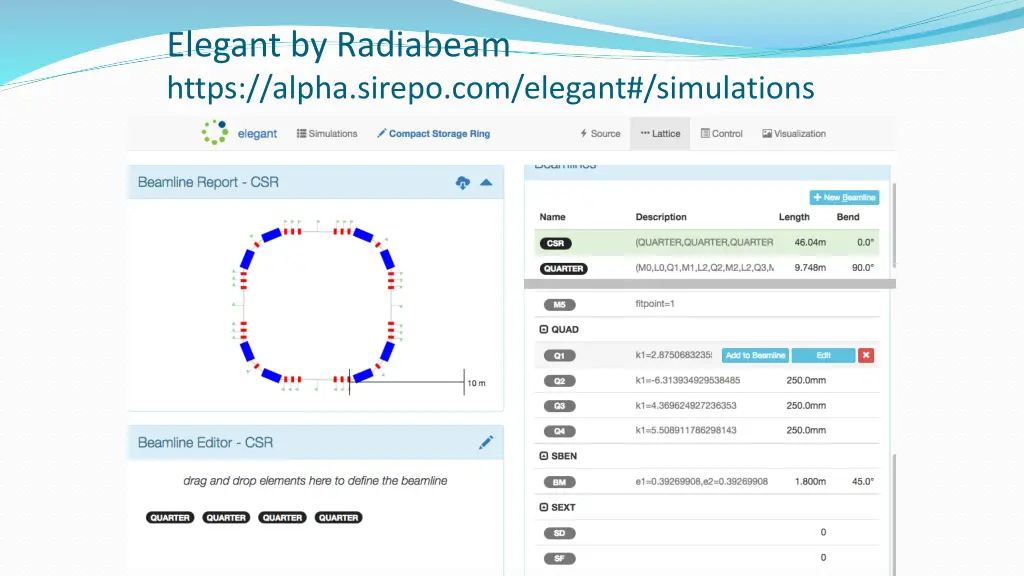 elegant by radiabeam https alpha sirepo